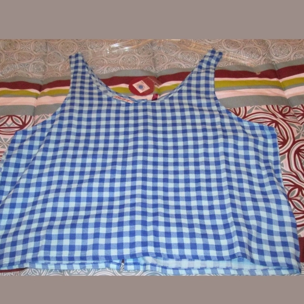So Plaid Tank - Blue Gingham XL